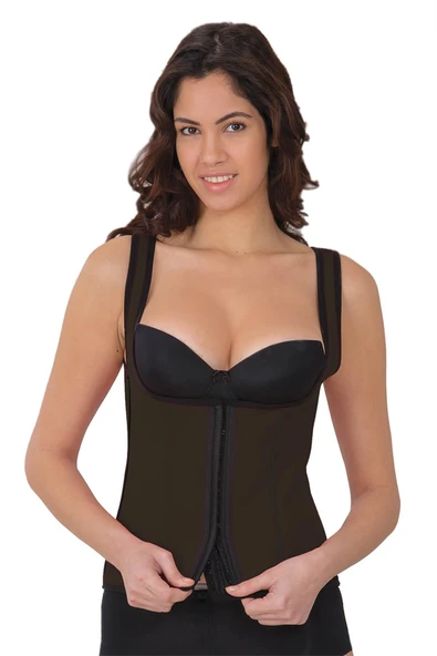 Arias Closet Kahverengi MI 9173 Terletici Agraflı Göğsü Açık Atlet Korse ürün görseli 1