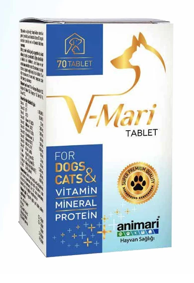 Animari V-Mari Kedi Köpek Vitamin Mineral Protein Tablet 70 adet - 13188 ürün görseli 1