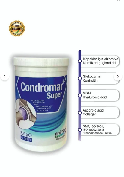 Animari Condromar Super 230 gr 76 Tablet Köpekler Için Glukozamin - 13304 ürün görseli 1