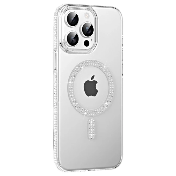 Joko Apple İphone 14 Pro Max Move Taşlı Magsafe Kapak - Gümüş ürün görseli 1