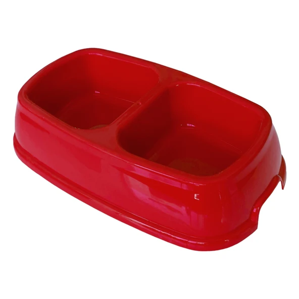 Markapet İkili Plastik Mama ve Su Kabı 500 + 500 ml Kırmızı - KP-KLSK-1L-KRMZ ürün görseli 1