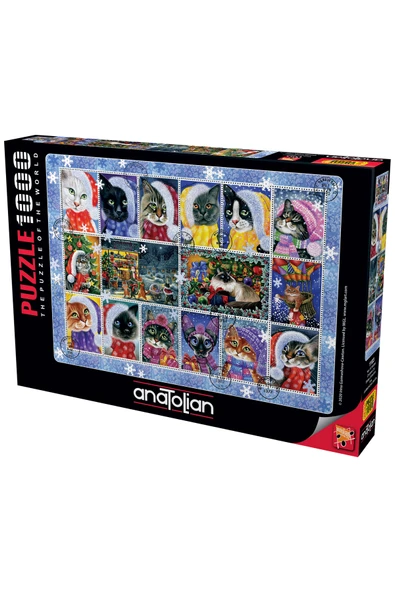 Anatolian 1000 Parçalık Puzzle - Yeni Yıl Kedileri 1103 ürün görseli 1