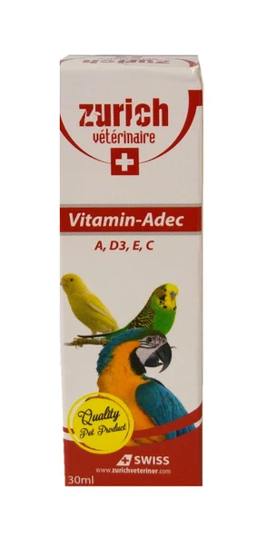 Zurich Kuş Vitamini A, D3, E, C Vitaminleri 30 ml - ZRC-0343 ürün görseli 1