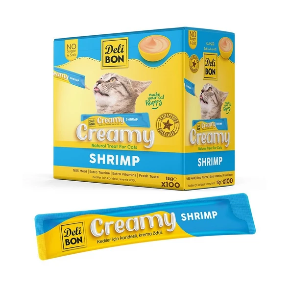 Delibon Krema Kedi Ödül Maması 15g 1 Adet Karidesli - CREAMY15SHRIMP ürün görseli 1