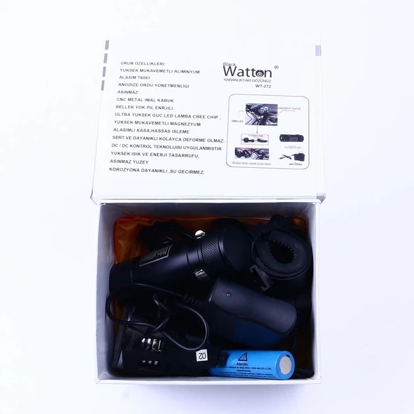 Black Wt-272-profesyonel Bisiklet Lambası - Resim 4
