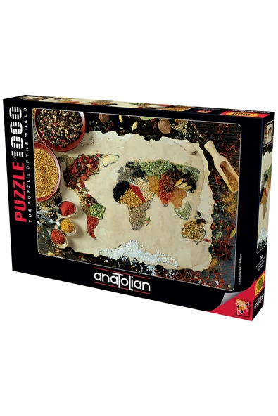 Anatolian 1000 Parçalık Puzzle - Baharatlı Dünya Haritası 1045 ürün görseli 1