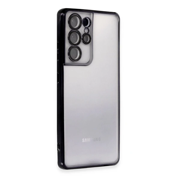 Samsung Galaxy S21 Ultra Kılıf Razer Lensli Silikon - Siyah ürün görseli 1
