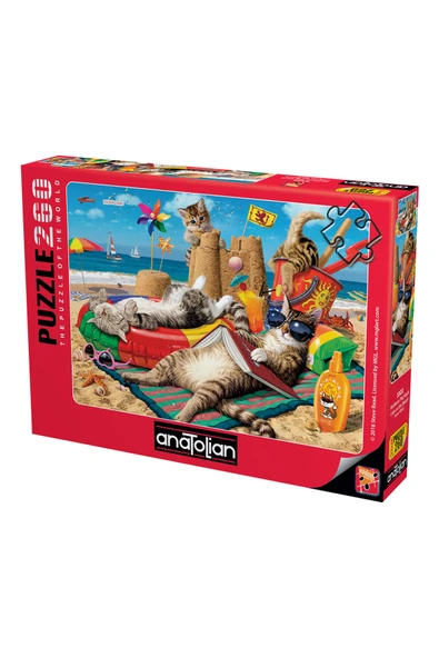Anatolian 260 Parça XL Puzzle - Kedilerin Plaj Keyfi 3322 ürün görseli 1