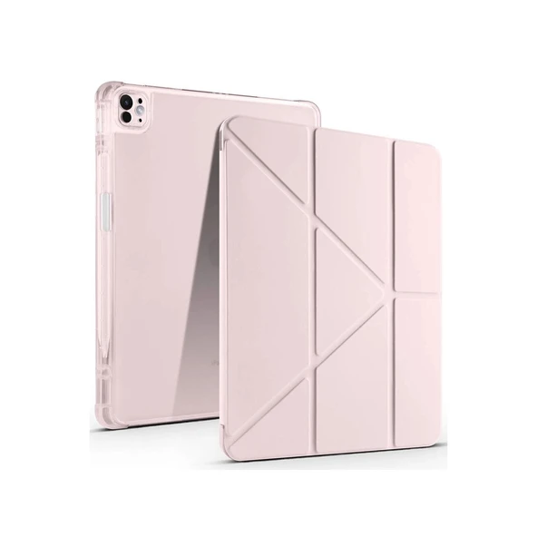 Apple İpad Air 13 (2024) Kılıf Kalemlikli Mars Tablet Kılıfı - Rose Gold ürün görseli 1