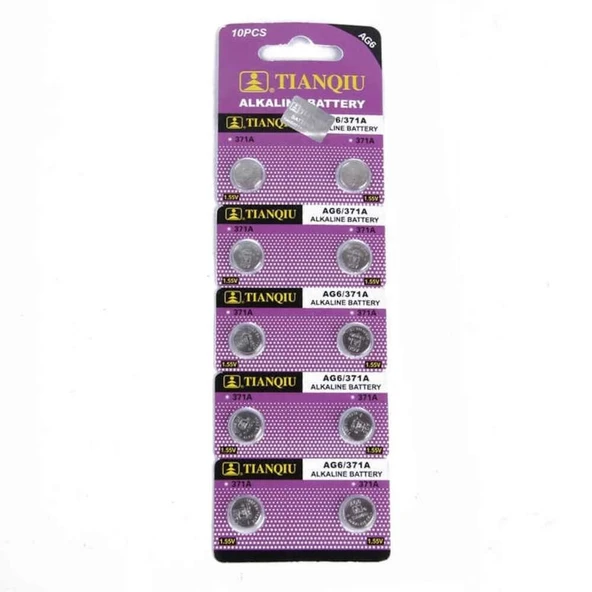TıanQıu Ag6 Lr920/371 Alkalin 10'lu Düğme Pil ürün görseli 1