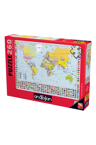 Anatolian 260 Parça XL Puzzle - Dünya Haritası 3319 ürün görseli 1