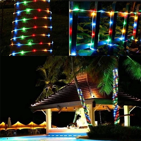 10m 100 Led Solar Led Işık Rgb - Resim 2