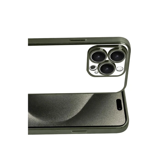 Apple İphone 15 Pro Max Razer Lensli Silikon - Yeşil - Resim 2