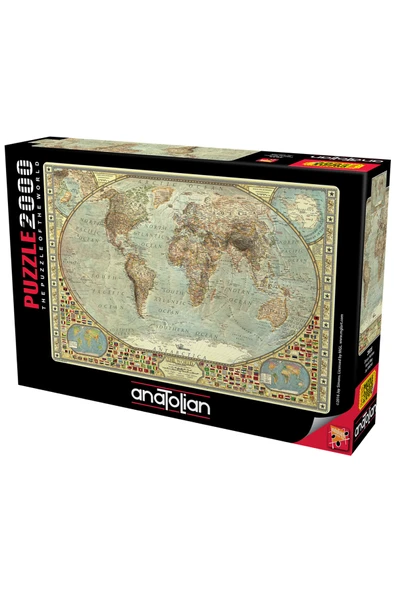 Anatolian 2000 Parçalık Puzzle - Dünya Haritası 3935 ürün görseli 1