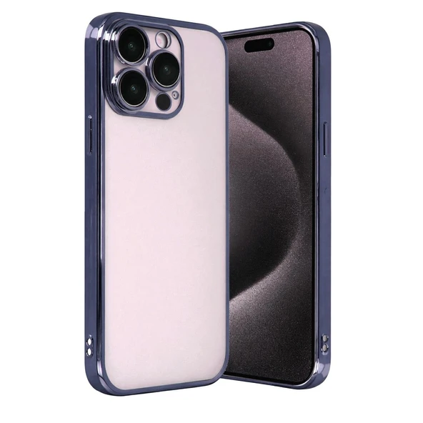 Apple İphone 15 Pro Max Razer Lensli Silikon - Lacivert ürün görseli 1
