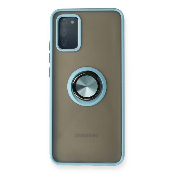 Samsung Galaxy A02s Kılıf Montreal Yüzüklü Silikon Kapak - Buz Mavi ürün görseli 1