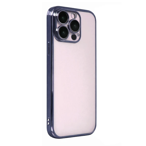 Apple İphone 15 Pro Max Razer Lensli Silikon - Lacivert - Resim 3