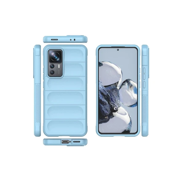 Xiaomi Mi 12t Pro Kılıf Optimum Silikon - Sky Blue - Resim 3