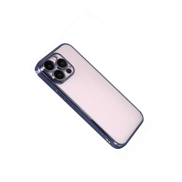 Apple İphone 15 Pro Max Razer Lensli Silikon - Lacivert - Resim 4
