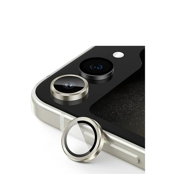 Samsung Galaxy Z Flip 5 Valdez Metal Kamera Lens - Krem ürün görseli 1