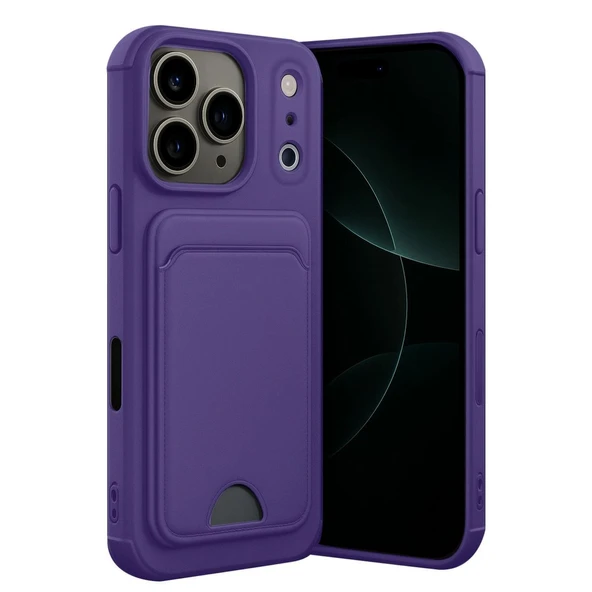 Apple İphone 17 Pro Kelvin Kartvizitli Silikon - Derin Mor ürün görseli 1