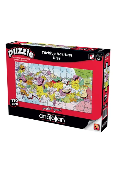 Anatolian 110 Parçalık Eğitici Puzzle - Türkiye Haritası İller 7401 ürün görseli 1
