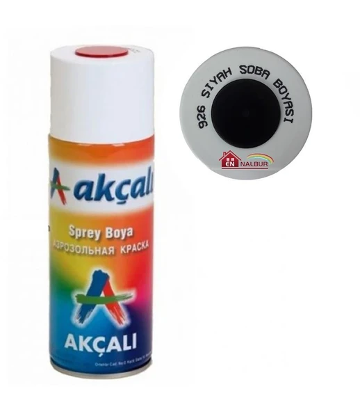 Akçalı Sprey Boya 400 ml 926 Siyah Soba Boyası - 8697393894044 ürün görseli 1