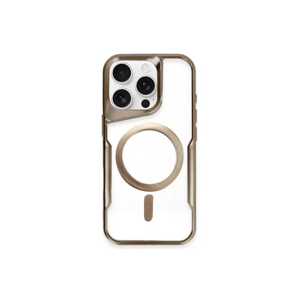 Apple İphone 15 Pro Kılıf Boyi Magsafe Silikon Kapak - Kahverengi ürün görseli 1