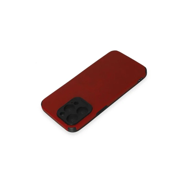 Apple İphone 15 Pro Max Kılıf Loop Deri Silikon - Kırmızı - Resim 3