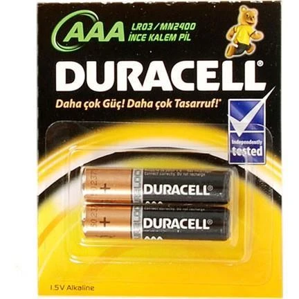 Duracell Alkalin Pil AAA 2'' li Paket - 5000394203235 ürün görseli 1
