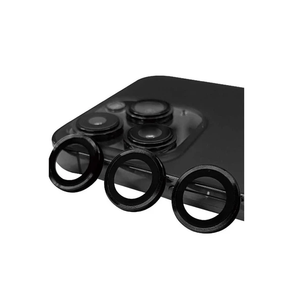 Apple İphone 15 Pro Max Raze Metal Kamera Lens - Siyah ürün görseli 1