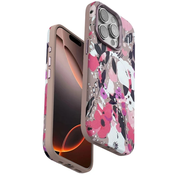 Onegif Apple İphone 14 Pro Flower Series Magsafe Kapak - Pembe ürün görseli 1