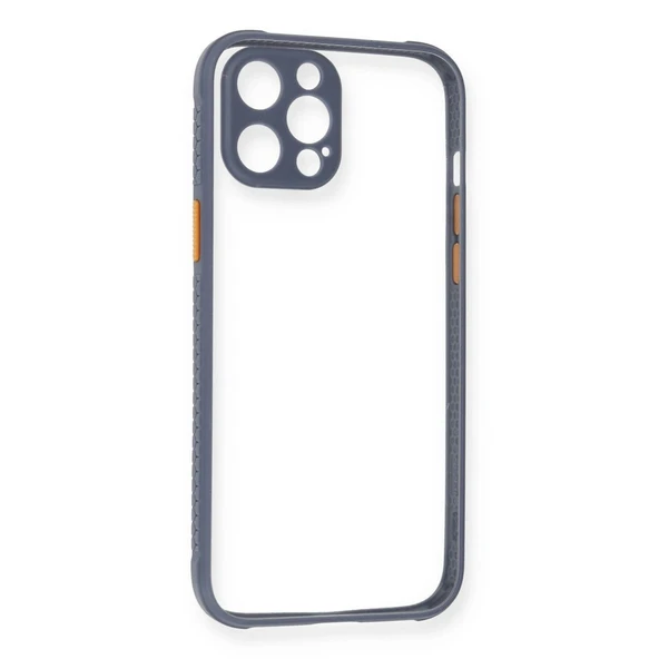 Apple İphone 12 Pro Kılıf Miami Şeffaf Silikon - Gri ürün görseli 1