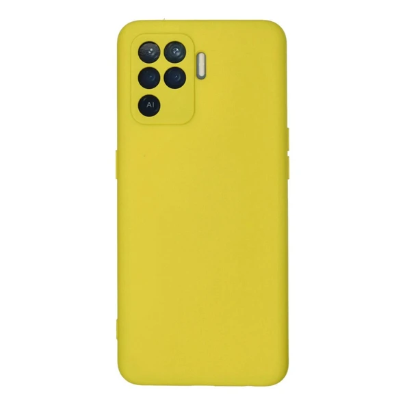 Oppo Reno 5 Lite Kılıf Nano İçi Kadife Silikon - Sarı ürün görseli 1