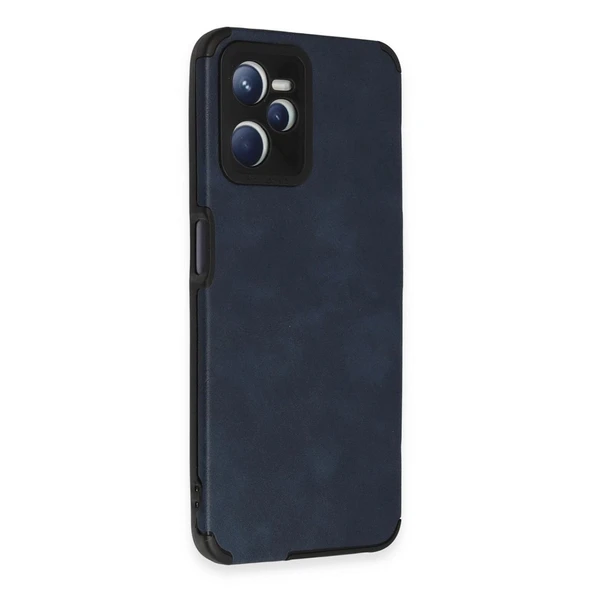 Realme C35 Kılıf Loop Deri Silikon - Lacivert - Resim 2
