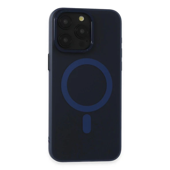 Apple İphone 15 Pro Max Kılıf Lodos Magneticsafe Mat Kapak - Mavi ürün görseli 1