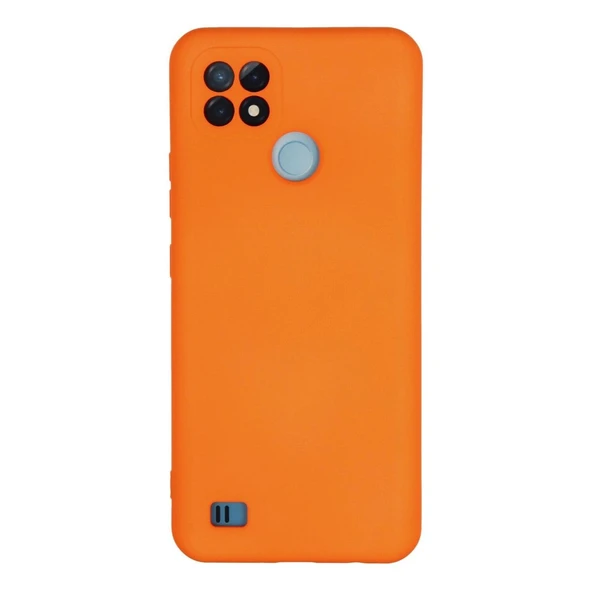 Realme C21 Kılıf Nano İçi Kadife Silikon - Turuncu ürün görseli 1