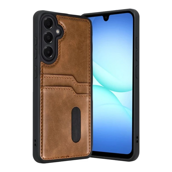 Samsung Galaxy A17 5g Sara Kartvizitli Deri Kılıf - Taba ürün görseli 1