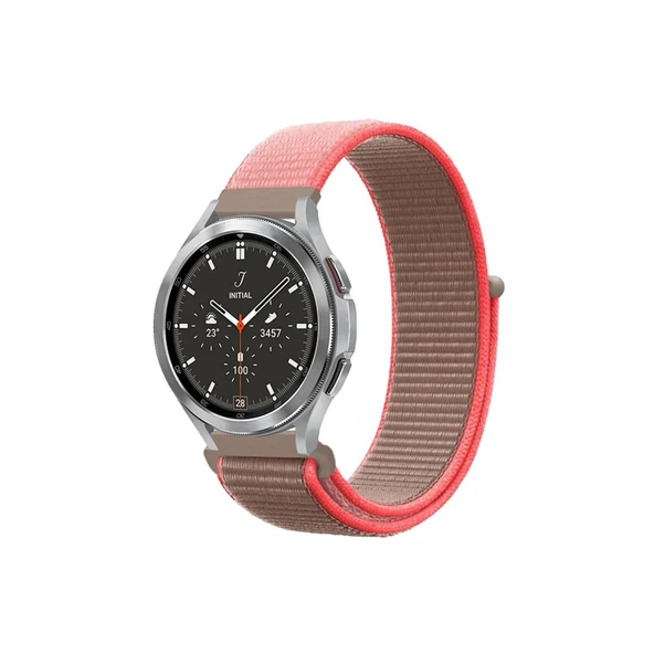Watch 22mm Hasırlı Cırtcırtlı Kordon - Pembe ürün görseli 1