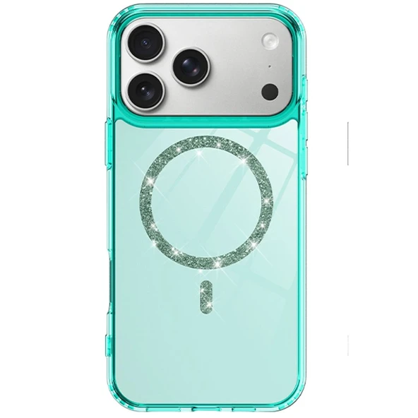 Apple İphone 17 Pro Max Live Diamond Magsafe Kapak - Yeşil - Resim 2