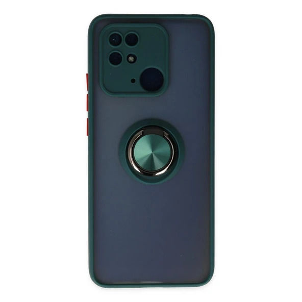 Xiaomi Redmi 10c Kılıf Montreal Yüzüklü Silikon Kapak - Yeşil ürün görseli 1