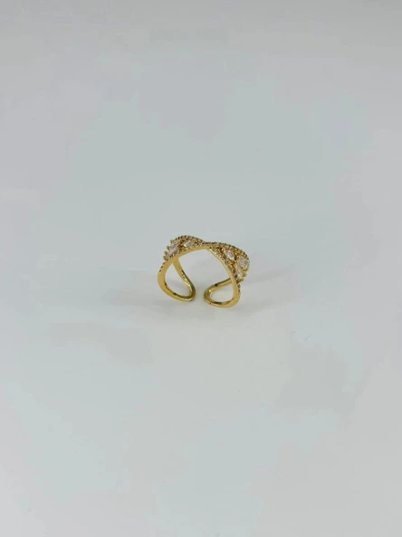 14 K Gold Kaplama Zirkon Taşlı Yüzük ürün görseli 1