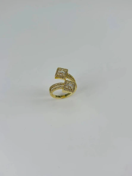 14 K Gold Kaplama Zirkon Taşlı Yüzük ürün görseli 1