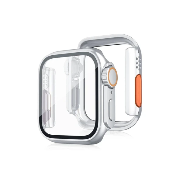 Apple Watch 44mm Watch 49mm Kasa Dönüştürücü Ve Ekran Koruyucu - Gümüş ürün görseli 1