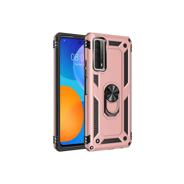 Huawei P Smart 2021 Kılıf Sofya Yüzüklü Silikon Kapak - Rose ürün görseli 1