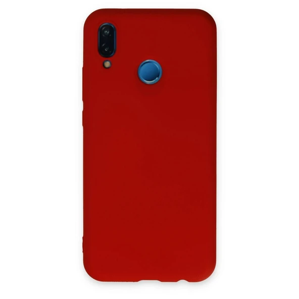 Huawei P20 Lite Kılıf Nano İçi Kadife Silikon - Kırmızı ürün görseli 1