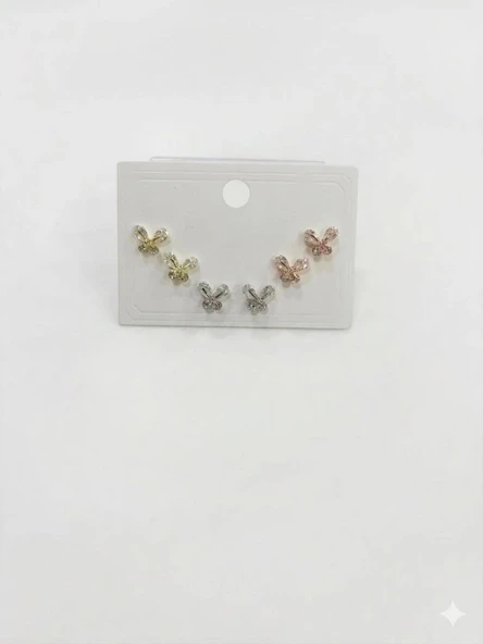 Tatlı Kelebek Modeli Altılı Küpe ürün görseli 1