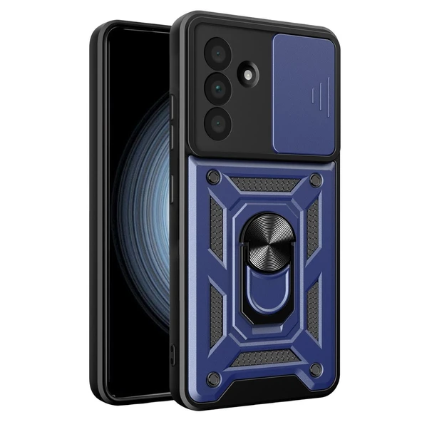 Samsung Galaxy A57 5g Pars Lens Yüzüklü Silikon - Lacivert ürün görseli 1