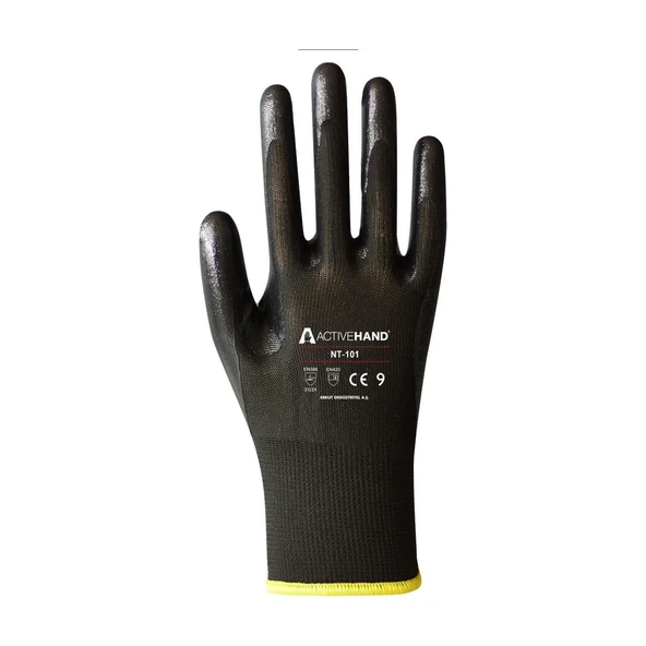 Active NT 101 PU Siyah Nitril Eldiven 10 Numara - 9996674778394 ürün görseli 1