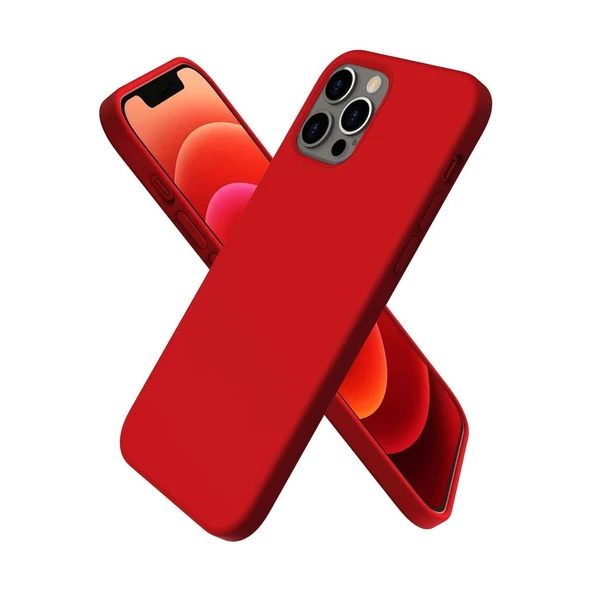 Apple İphone 12 Pro Max Kılıf First Silikon - Koyu Kırmızı ürün görseli 1